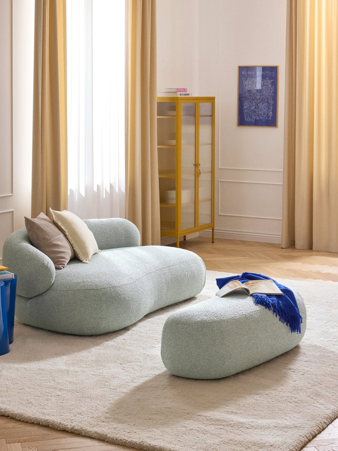 Alba XL Sofa Ottoman in Bouclé — Oatmeal
