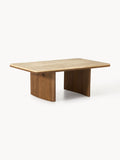 Chandler Coffee Table in Oak with Travertine Top