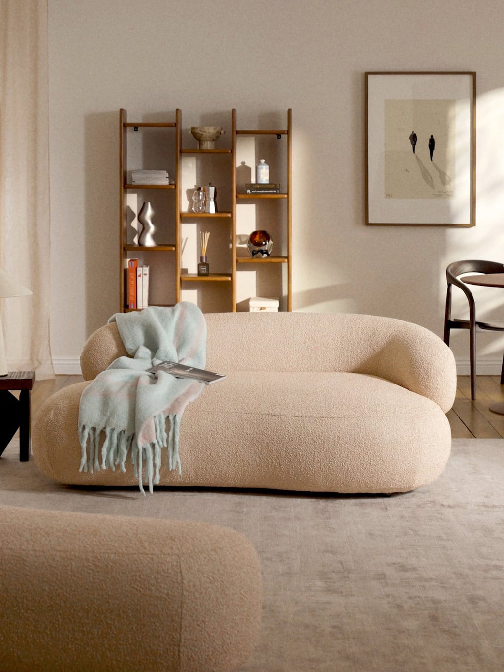 Alba Bouclé Sofa (2-seater) — Beige