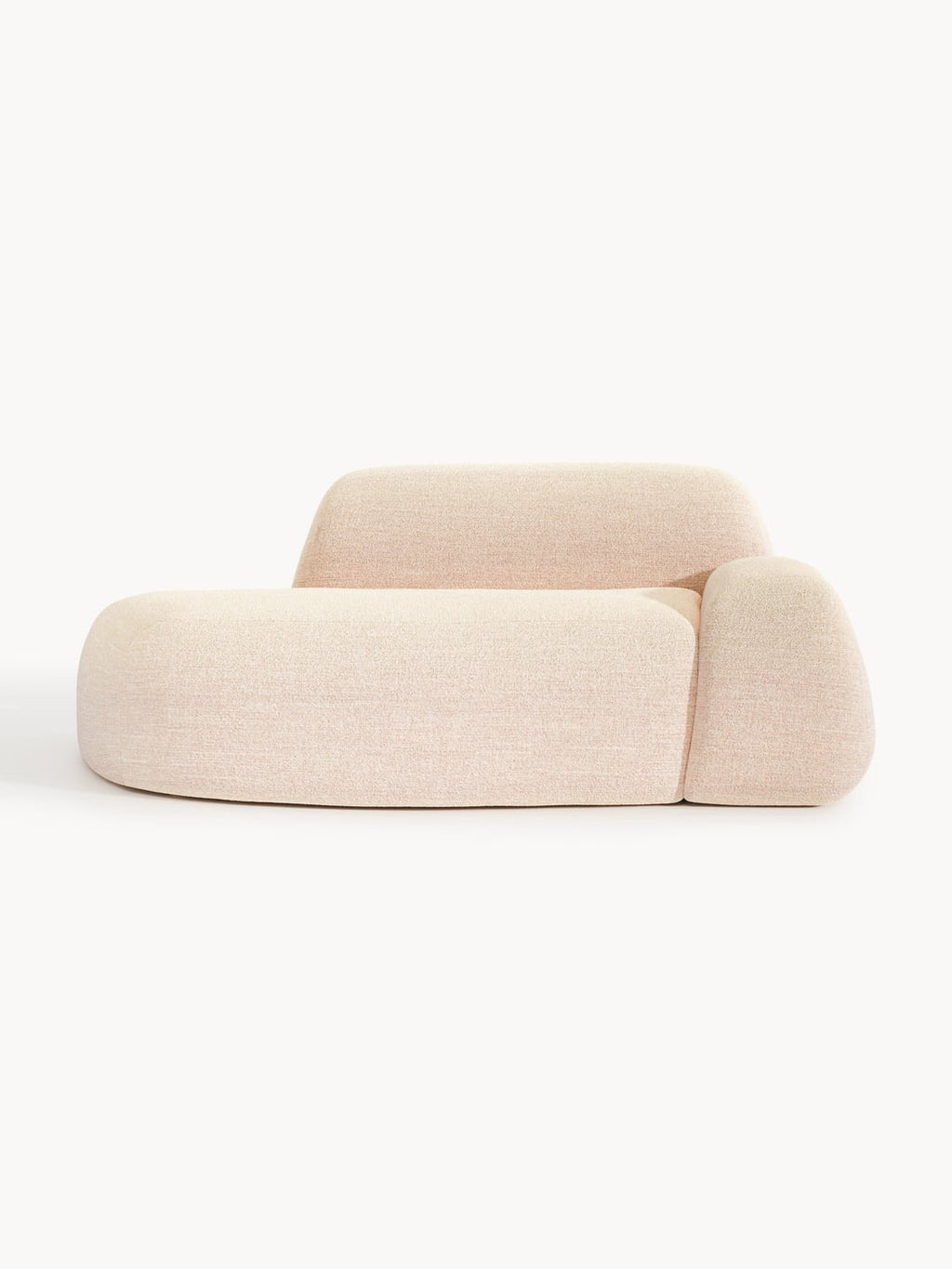 Wolke Bouclé Sofa (2-seater) with Chaise Longue — Off-White