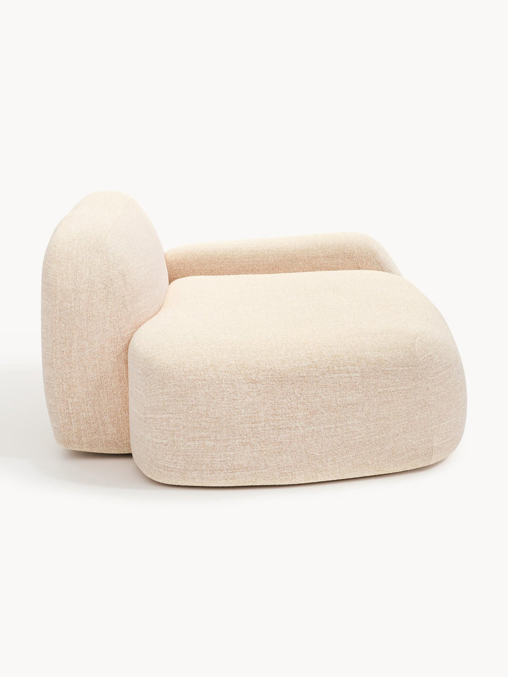 Wolke Bouclé Sofa (2-seater) with Chaise Longue — Off-White