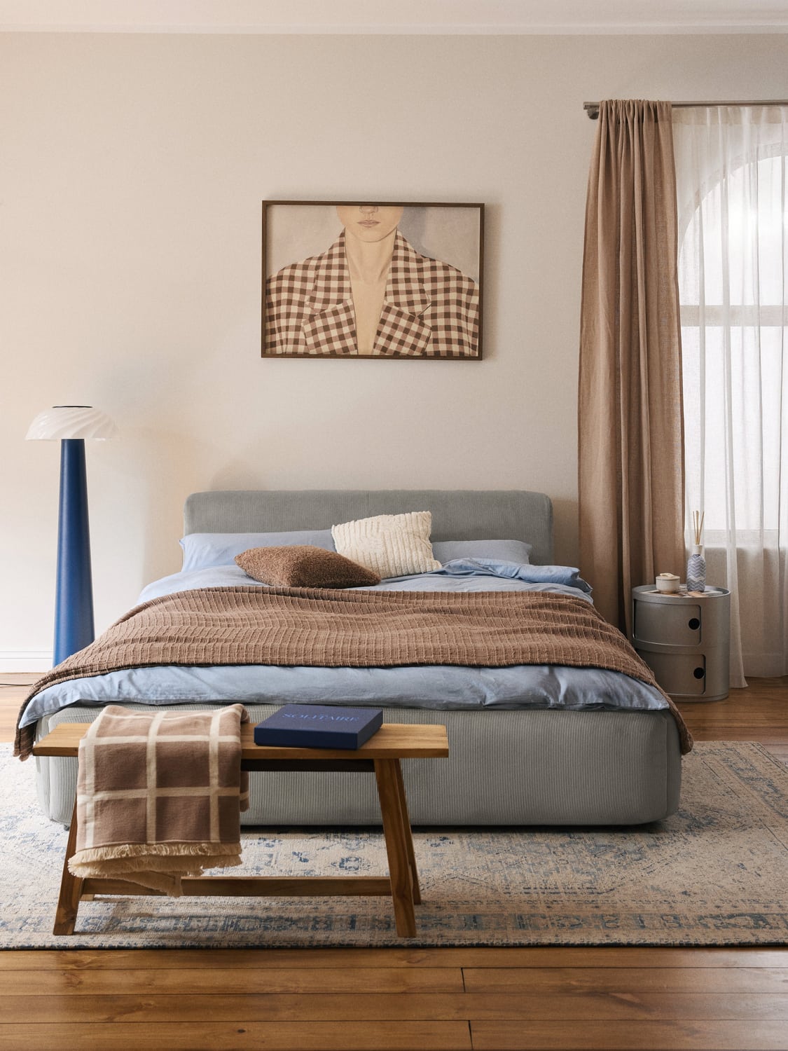 Melva Upholstered Bed — Lilac