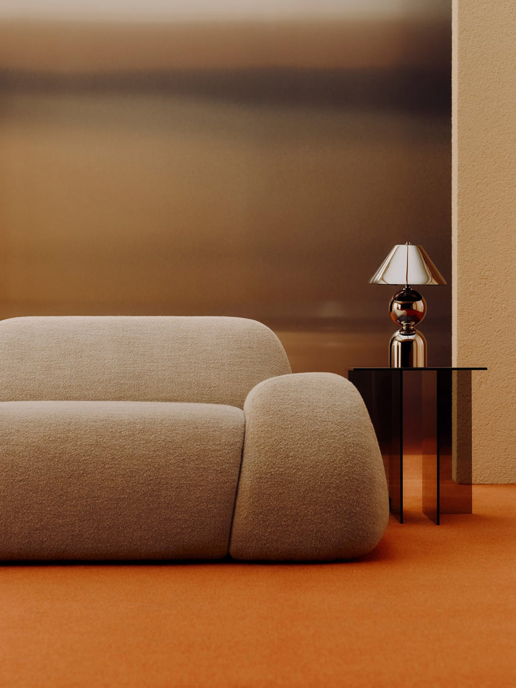 Wolke Bouclé Corner Module — Light Grey