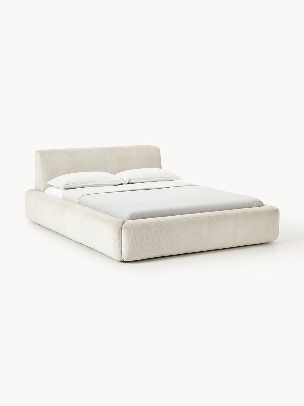Melva Upholstered Bed — Light Grey