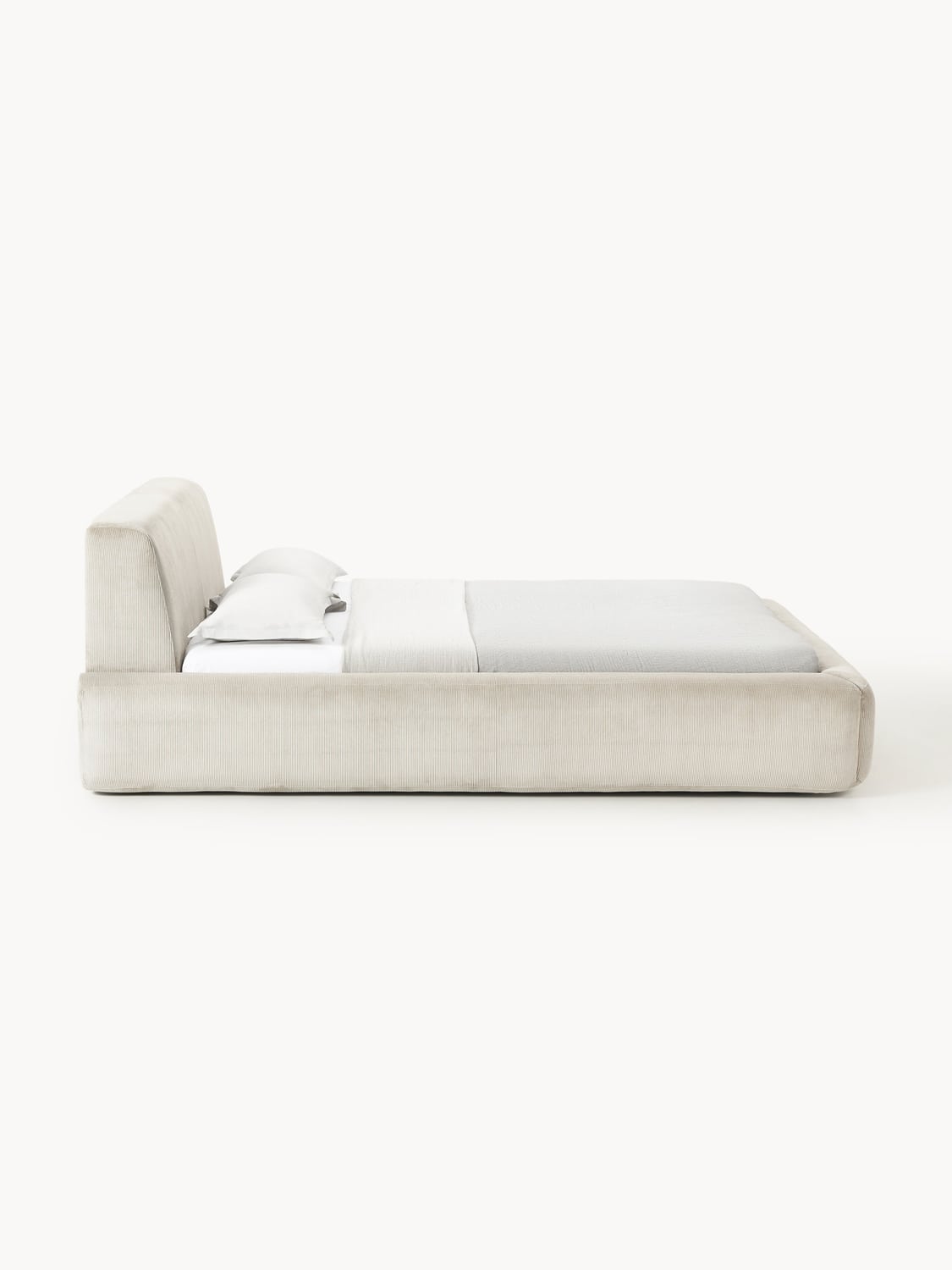 Melva Upholstered Bed — Light Grey