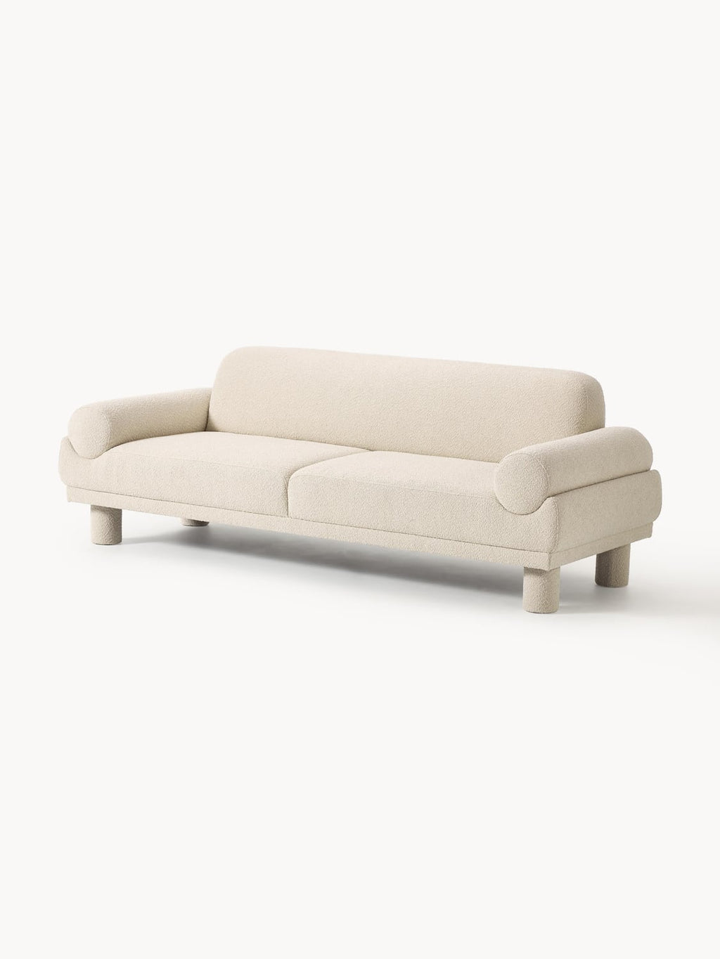 Lilo Bouclé Sofa (3-seater) — Light Grey