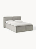Lennon Corduroy-Box-Spring Bed — Oatmeal
