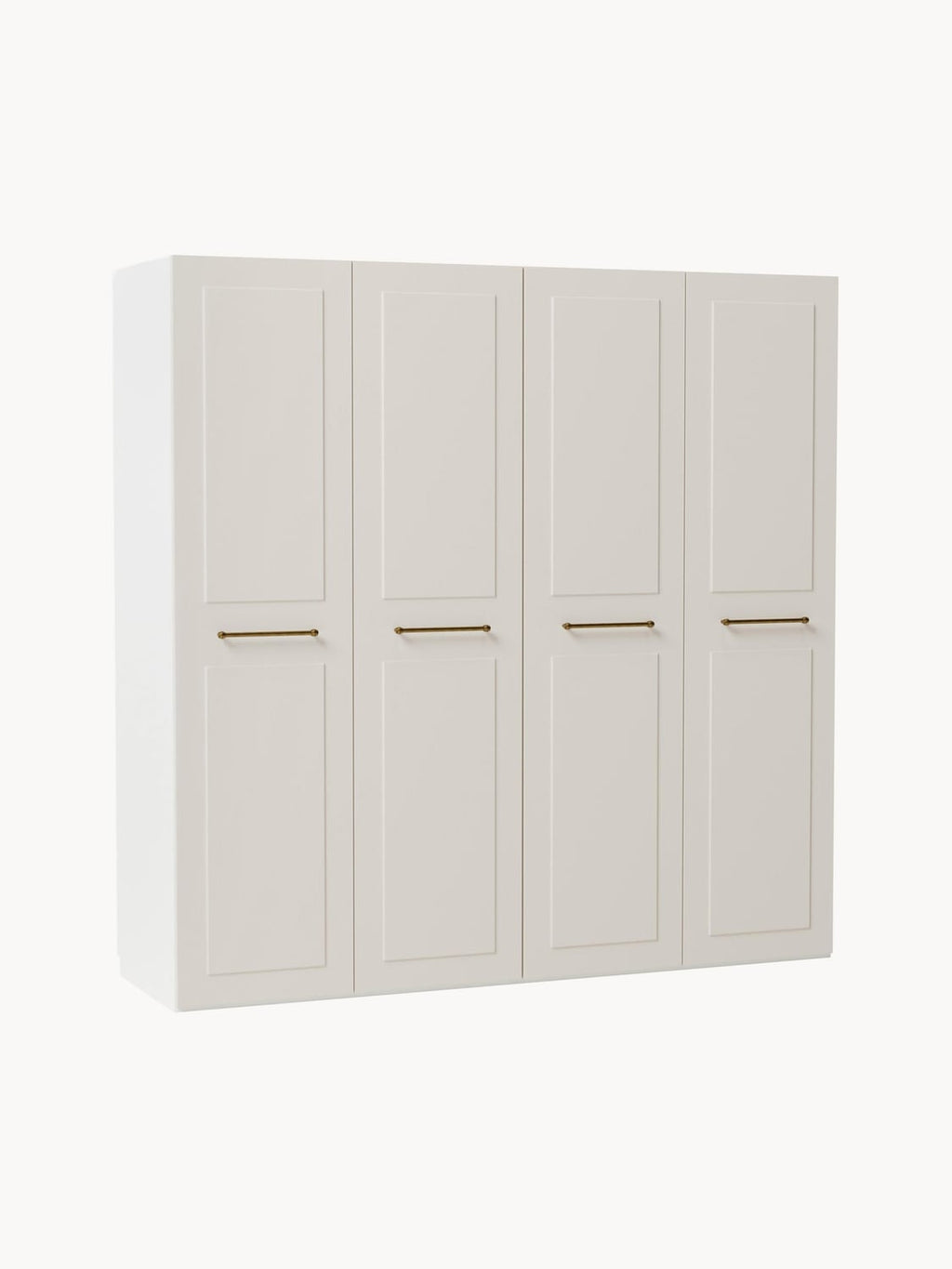 Charlotte Modular Hinged-Door Wardrobe, 200 cm Width, in various sizes — Light Grey