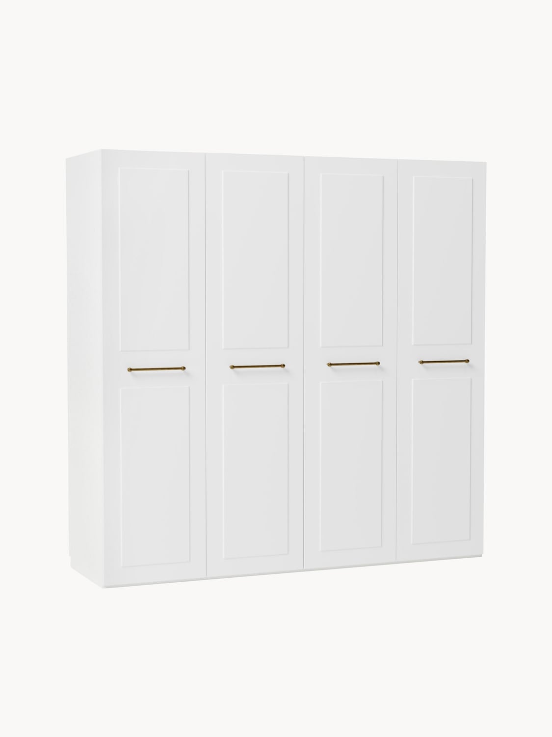 Charlotte Modular Hinged-Door Wardrobe, 200 cm Width, in various sizes — Off-White
