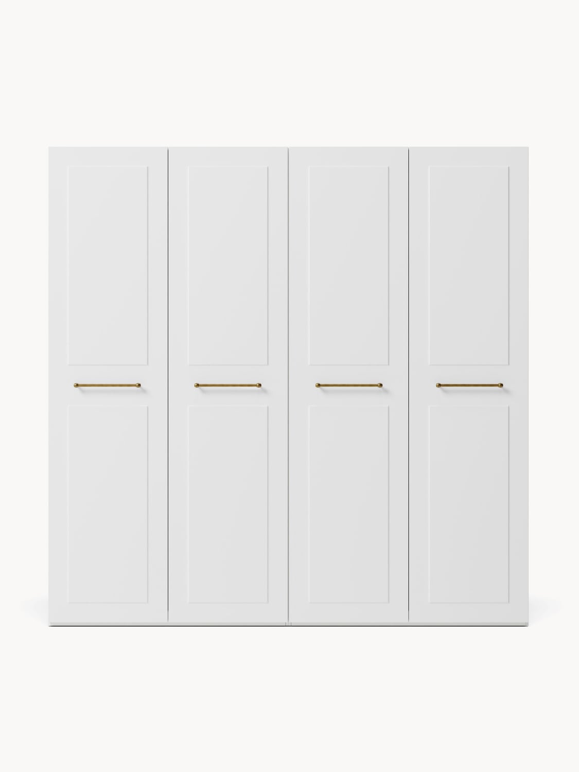 Charlotte Modular Hinged-Door Wardrobe, 200 cm Width, in various sizes — Off-White