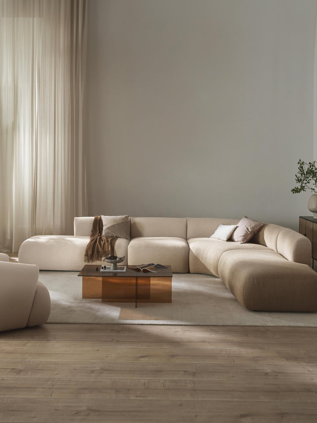 Sofia Modular Bouclé Corner Sofa (4-seater) — Off-White