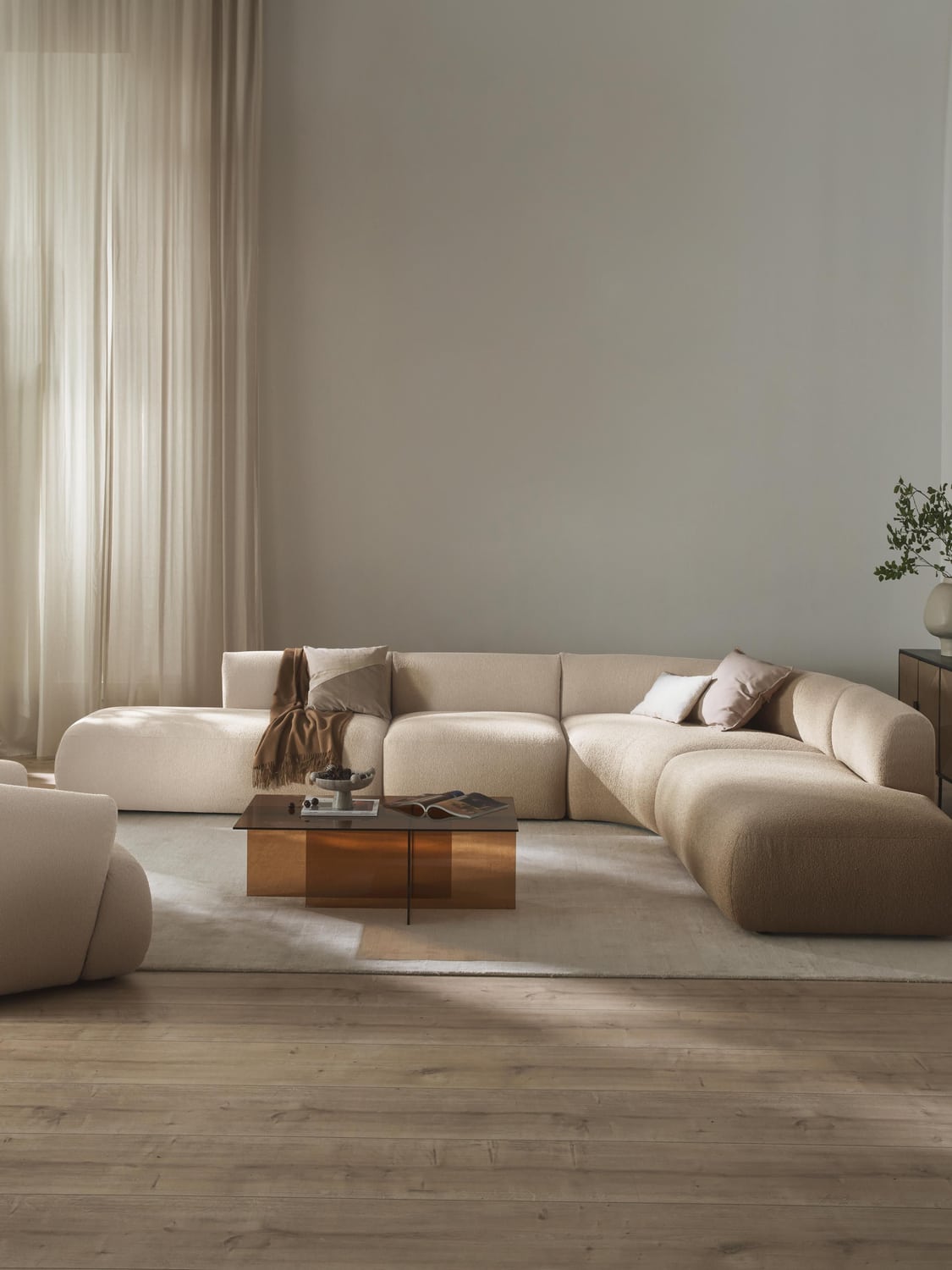 Sofia Modular Bouclé Corner Sofa (4-seater) — Off-White