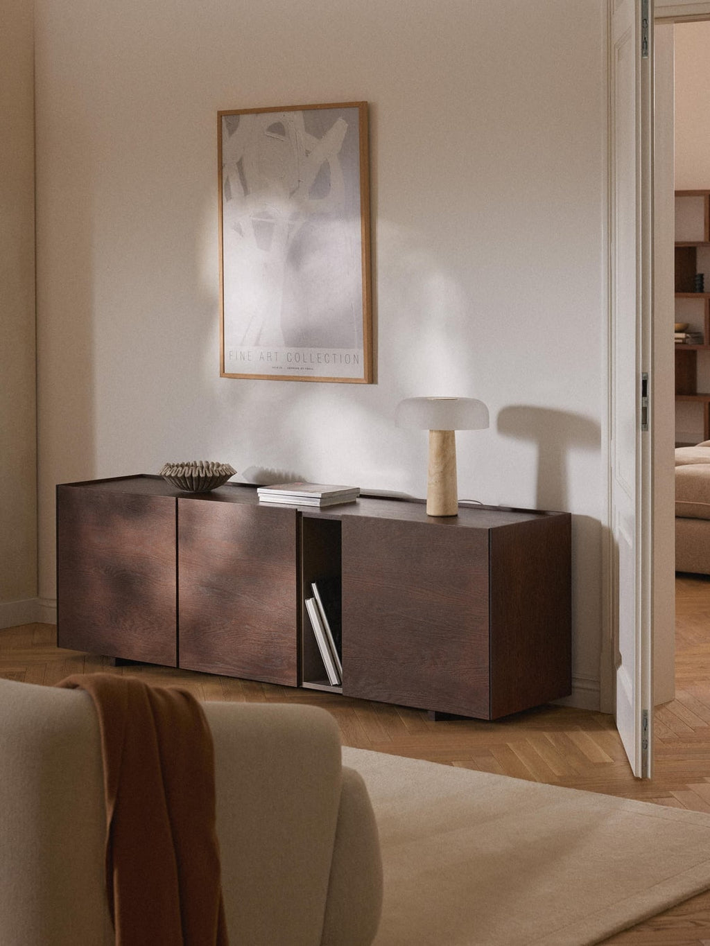 Larsen Wooden Sideboard — Brown