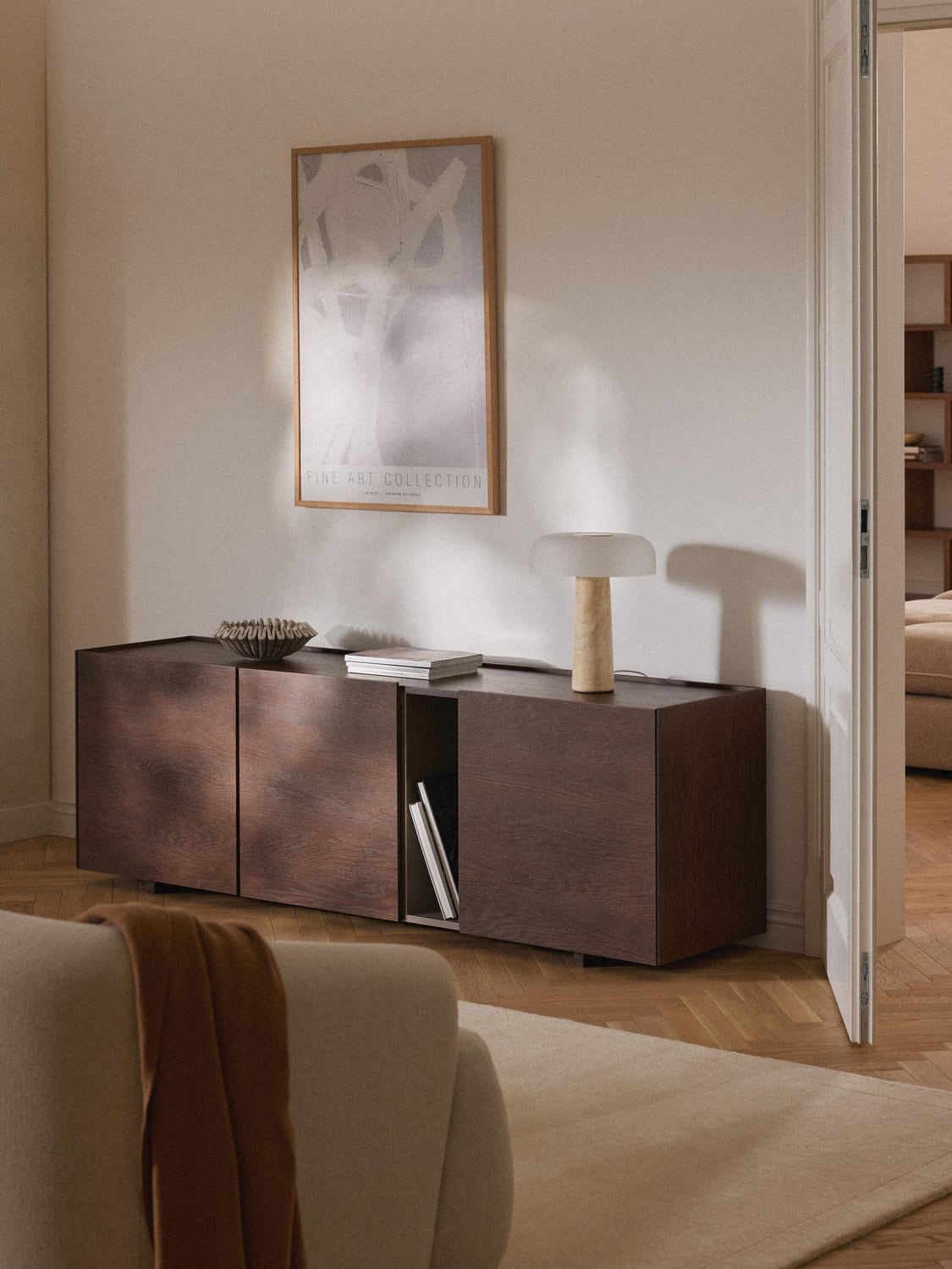 Larsen Wooden Sideboard — Brown