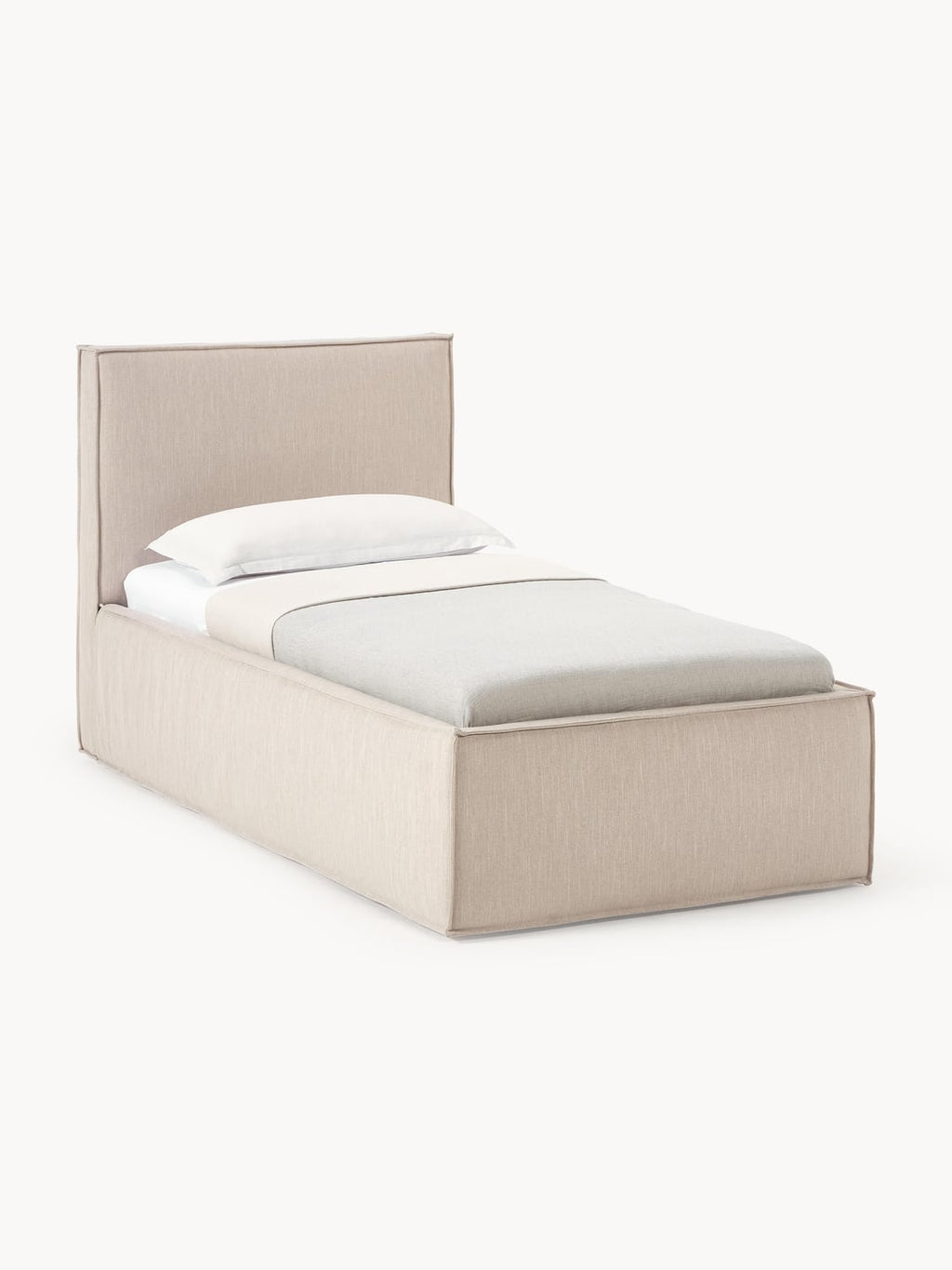 Dream Single Bed with Storage — Pearl Grey