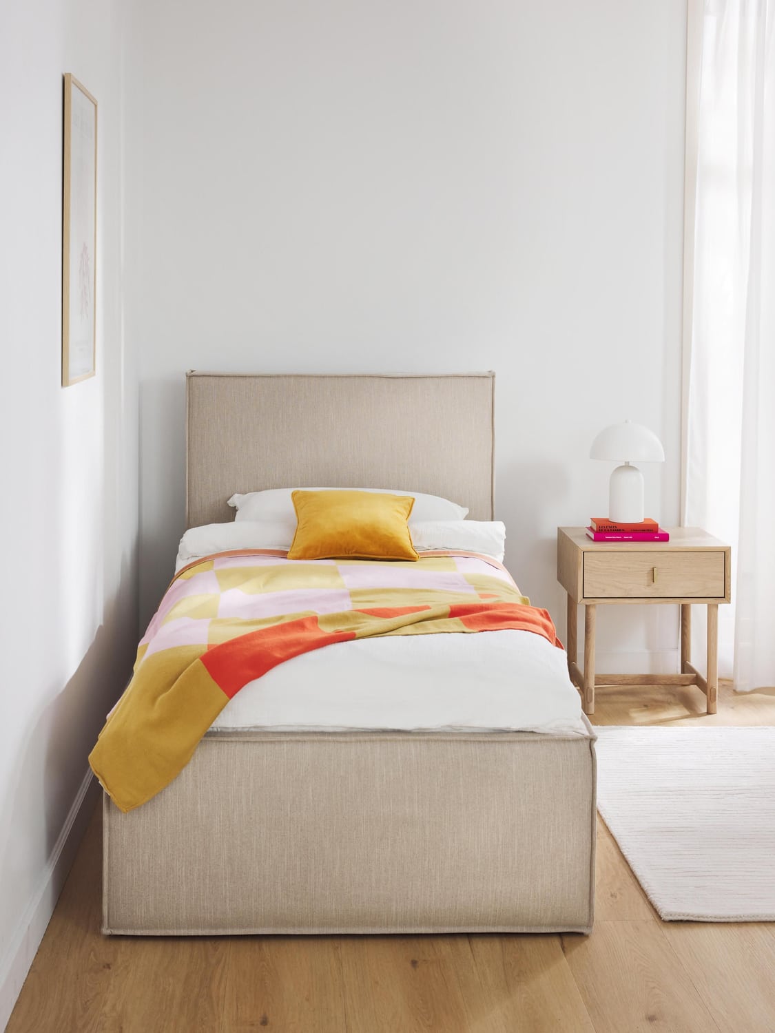 Dream Single Bed with Storage — Pearl Grey
