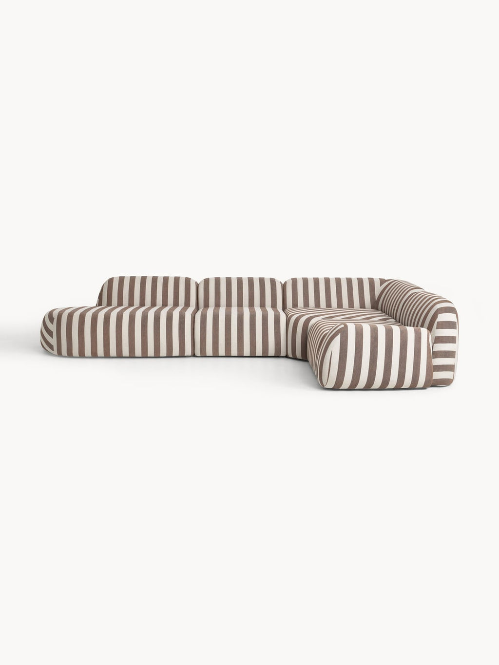 Wolke Modular Striped XL Corner Sofa with Chaise Longue — Sage