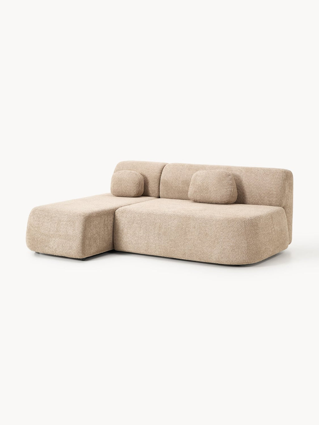 Pao Sofa Bed in Teddy Bouclé with Storage — Sage