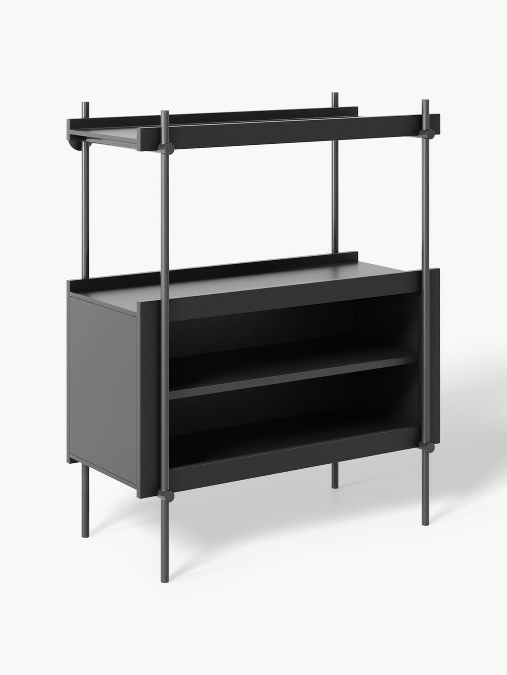 Rio Shelving Unit with Open Storage — Charcoal