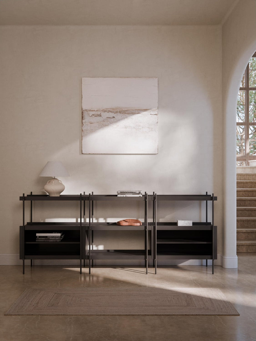 Rio Shelving Unit with Open Storage — Charcoal