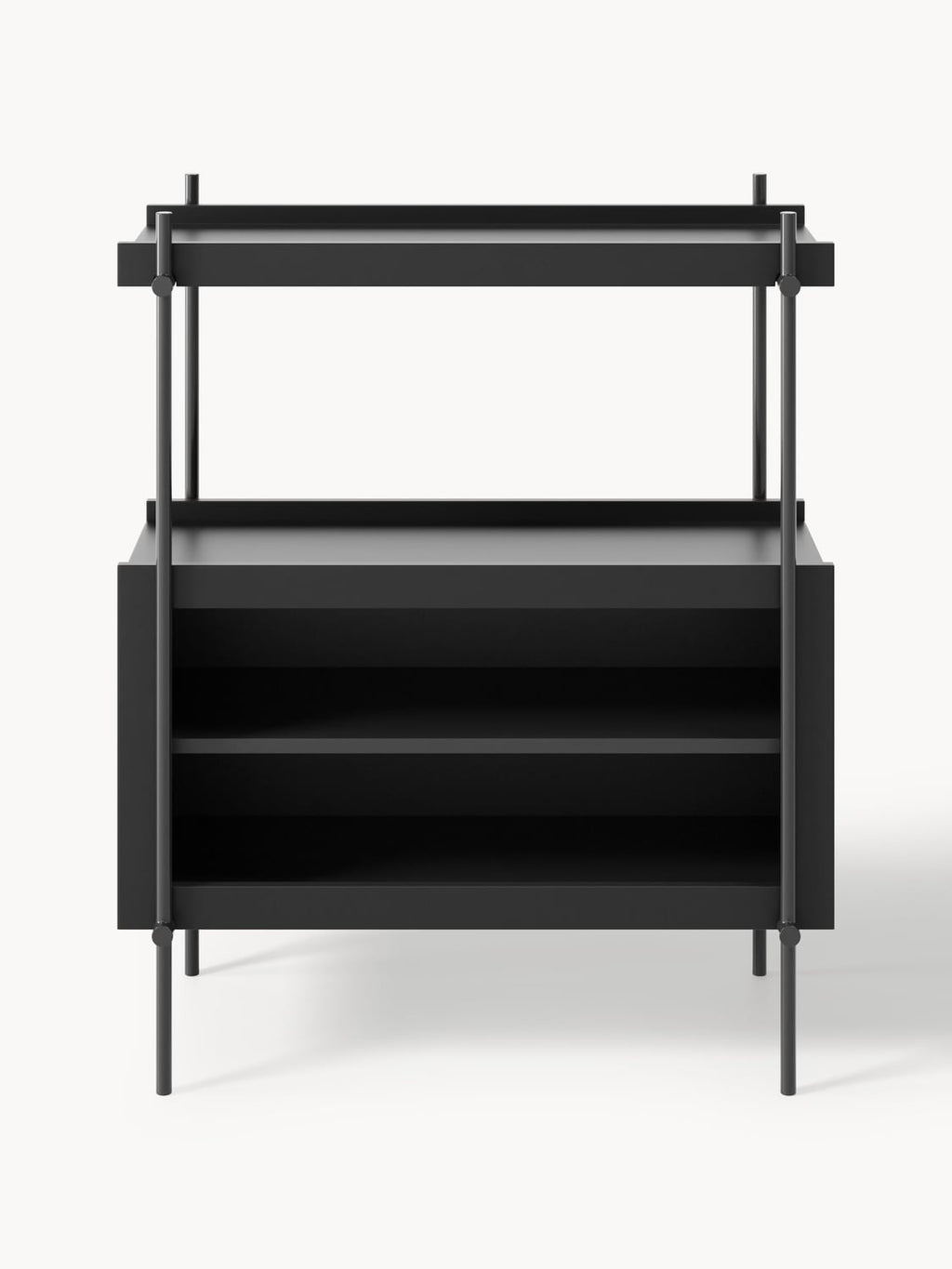 Rio Shelving Unit with Open Storage — Charcoal
