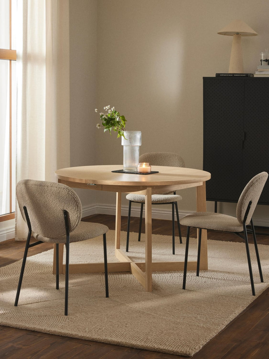 Bennet Extendable Dining Table, 115 - 215 x 75 cm — Oatmeal