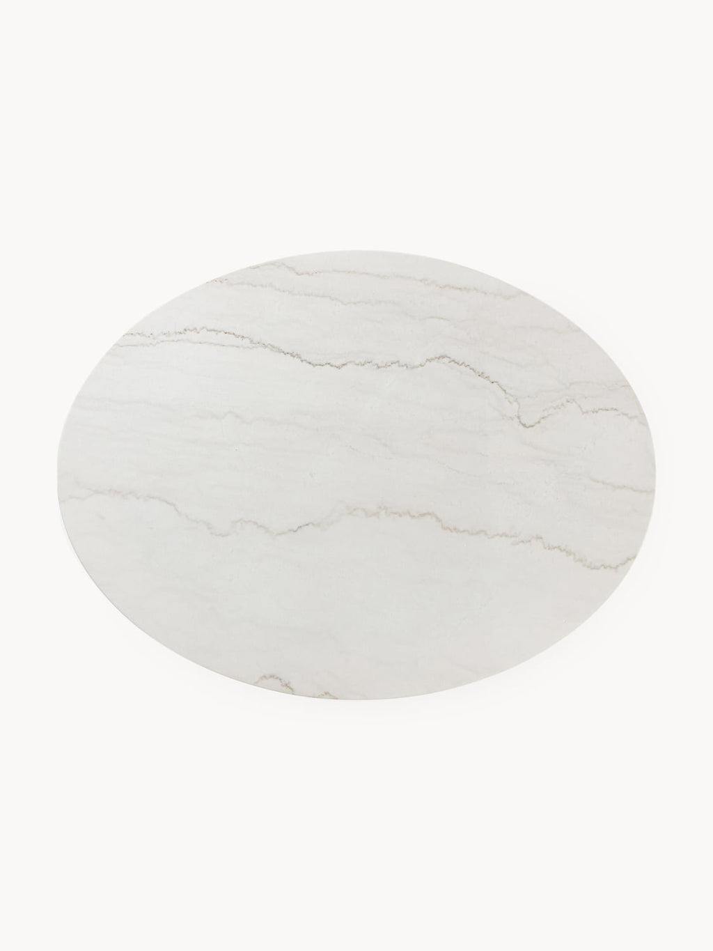 Miley Oval Marble-Dining Table, 120 x 90 cm — Off-White