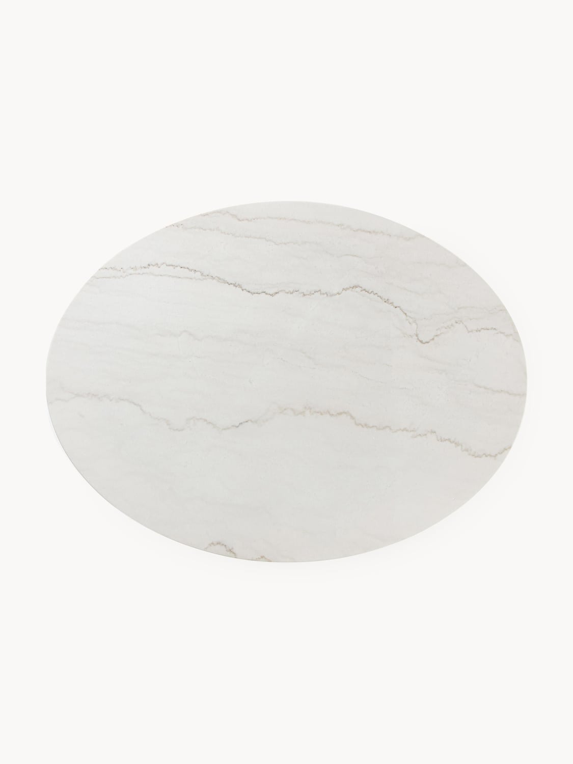 Miley Oval Marble-Dining Table, 120 x 90 cm — Off-White