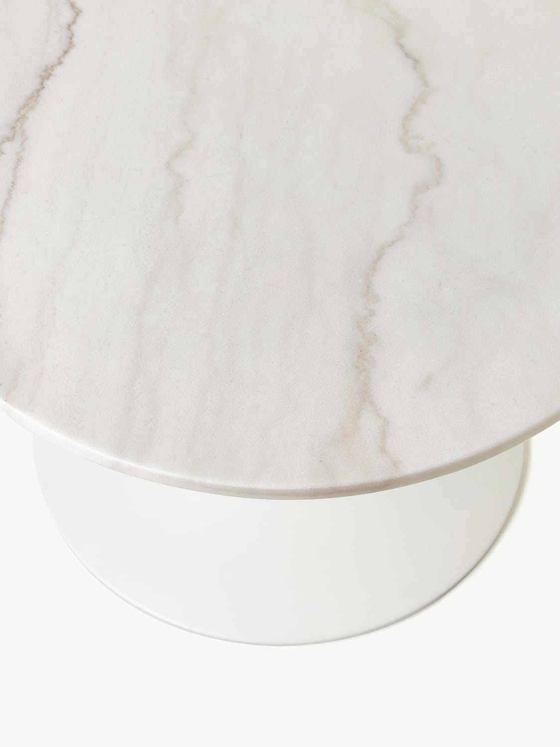 Miley Oval Marble-Dining Table, 120 x 90 cm — Off-White