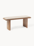 Chandler Upholstered Bench in Oak — Oatmeal