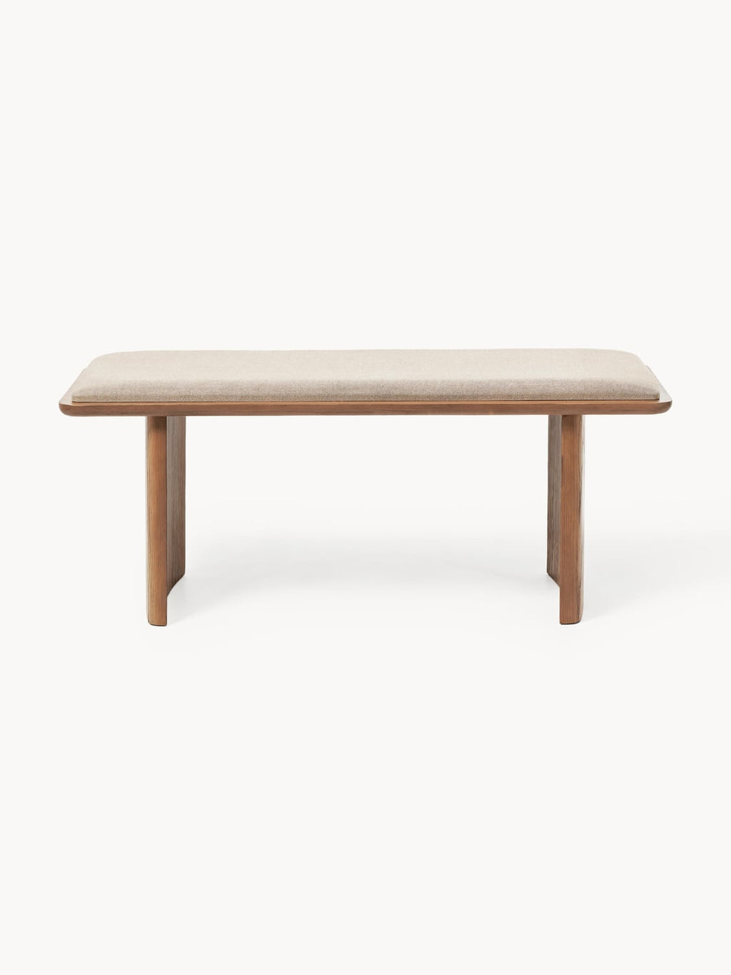 Chandler Upholstered Bench in Oak — Oatmeal