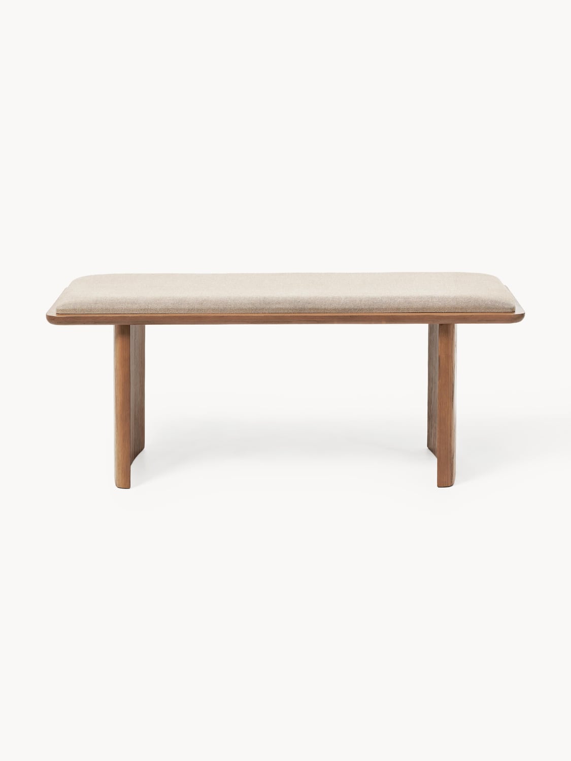 Chandler Upholstered Bench in Oak — Oatmeal