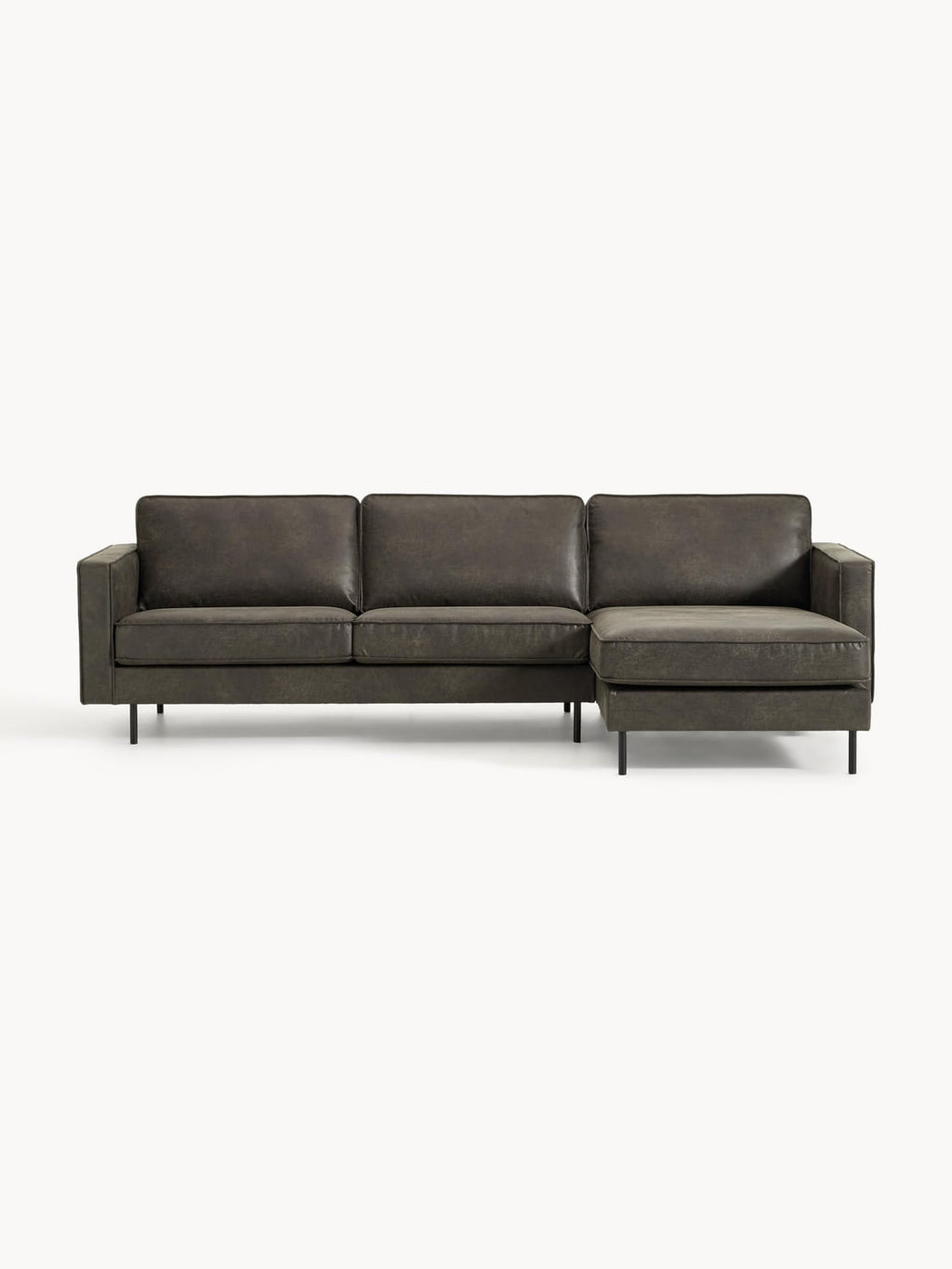 Hunter Leather-Corner Sofa (3-seater) — Dark Grey