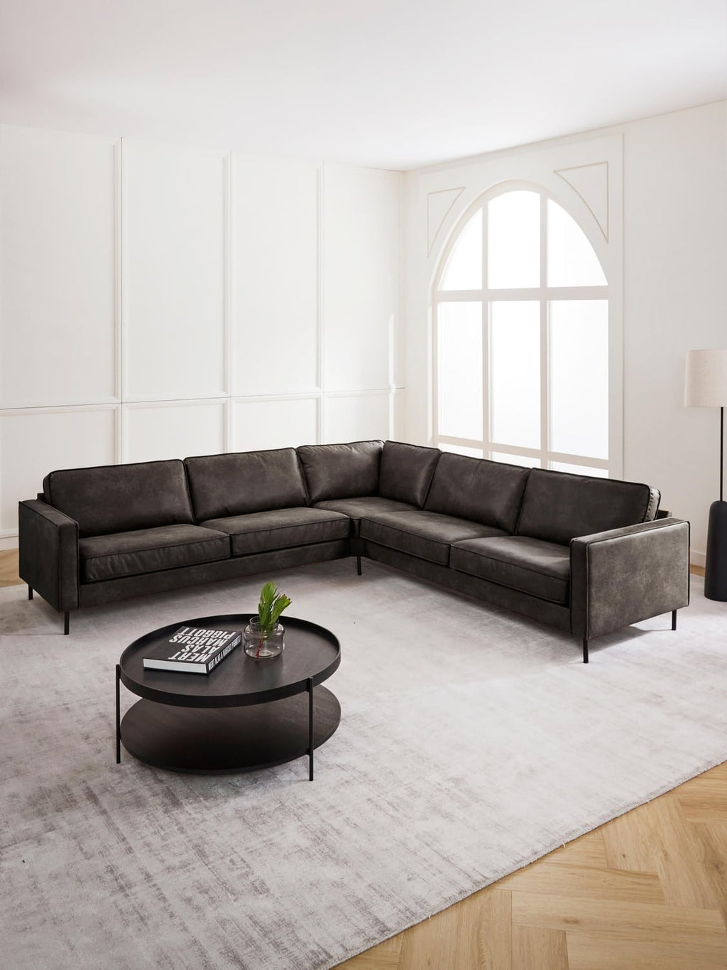 Hunter XL-Leather-Corner Sofa — Green