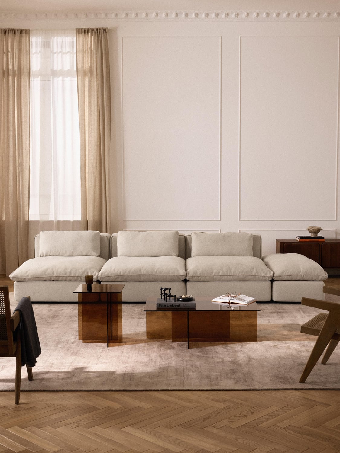 Felix Modular XL Sofa (3-seater) with Ottoman — Blush