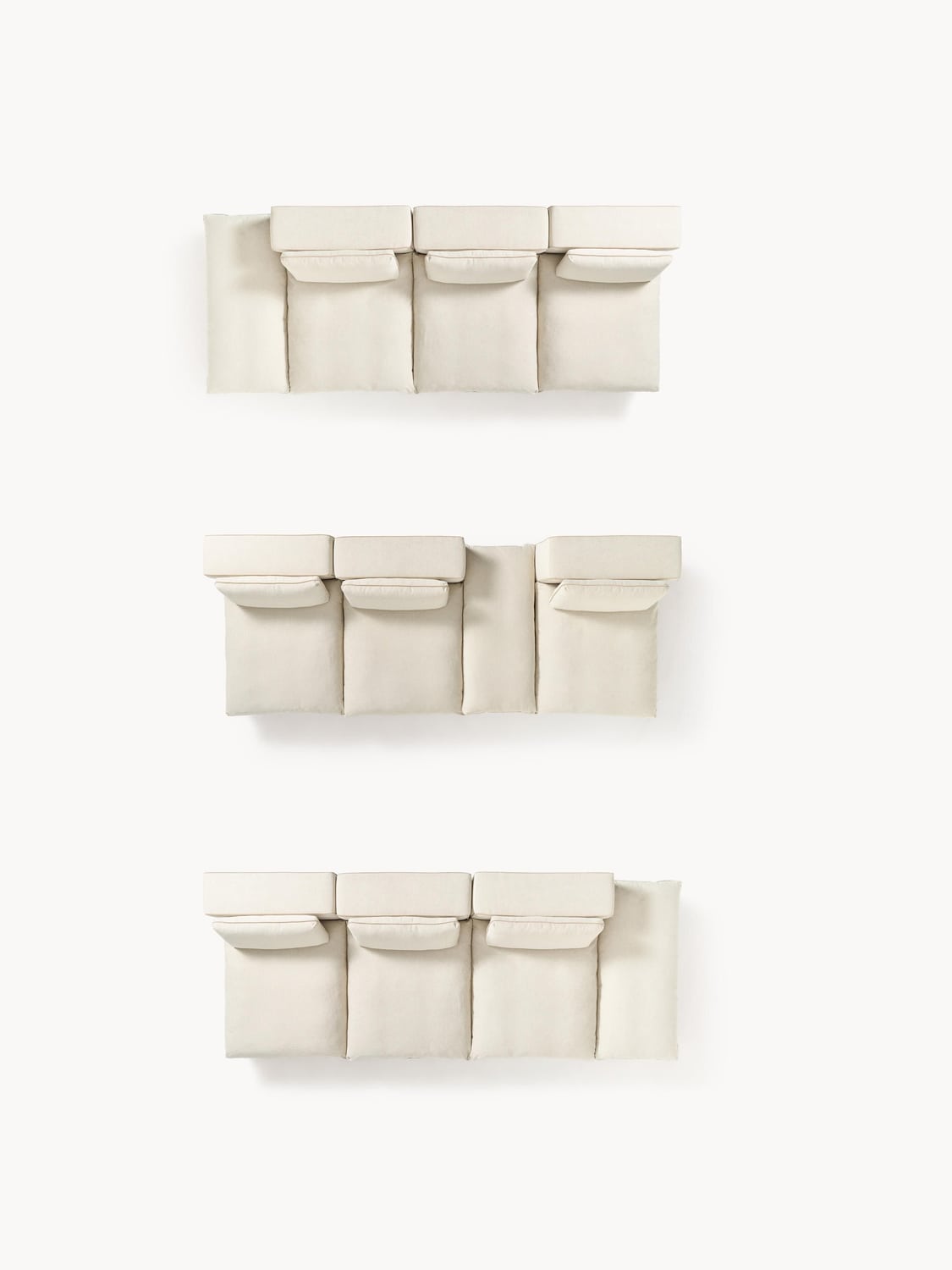 Felix Modular XL Sofa (3-seater) with Ottoman — Blush