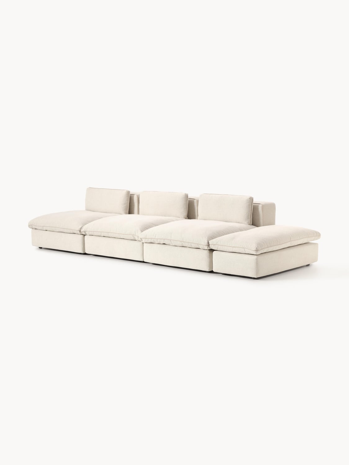Felix Modular XL Sofa (3-seater) with Ottoman — Blush