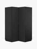 Leon Modular Corner Wardrobe, 115 cm Width, in various sizes — Black