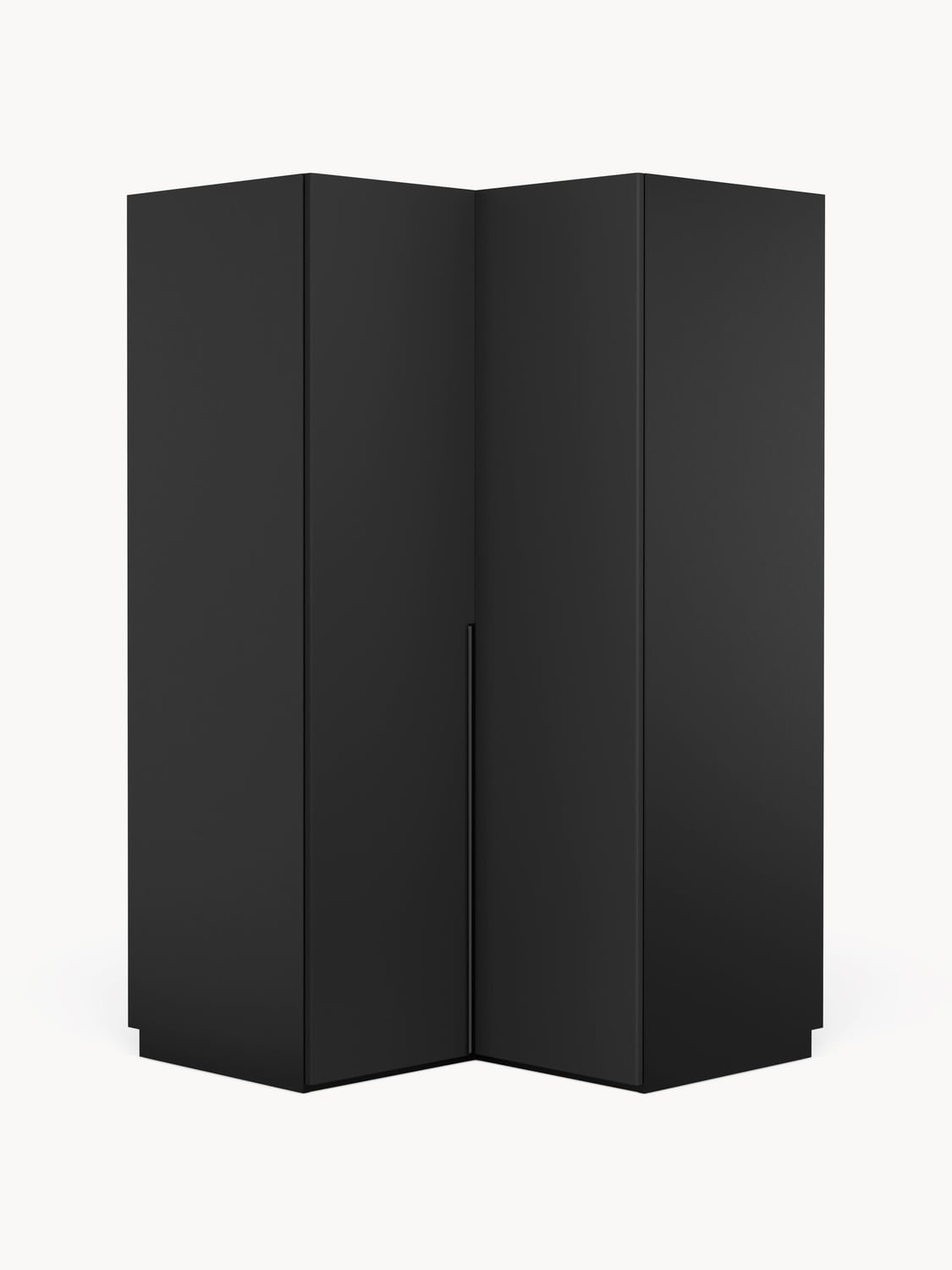 Leon Modular Corner Wardrobe, 115 cm Width, in various sizes — Black
