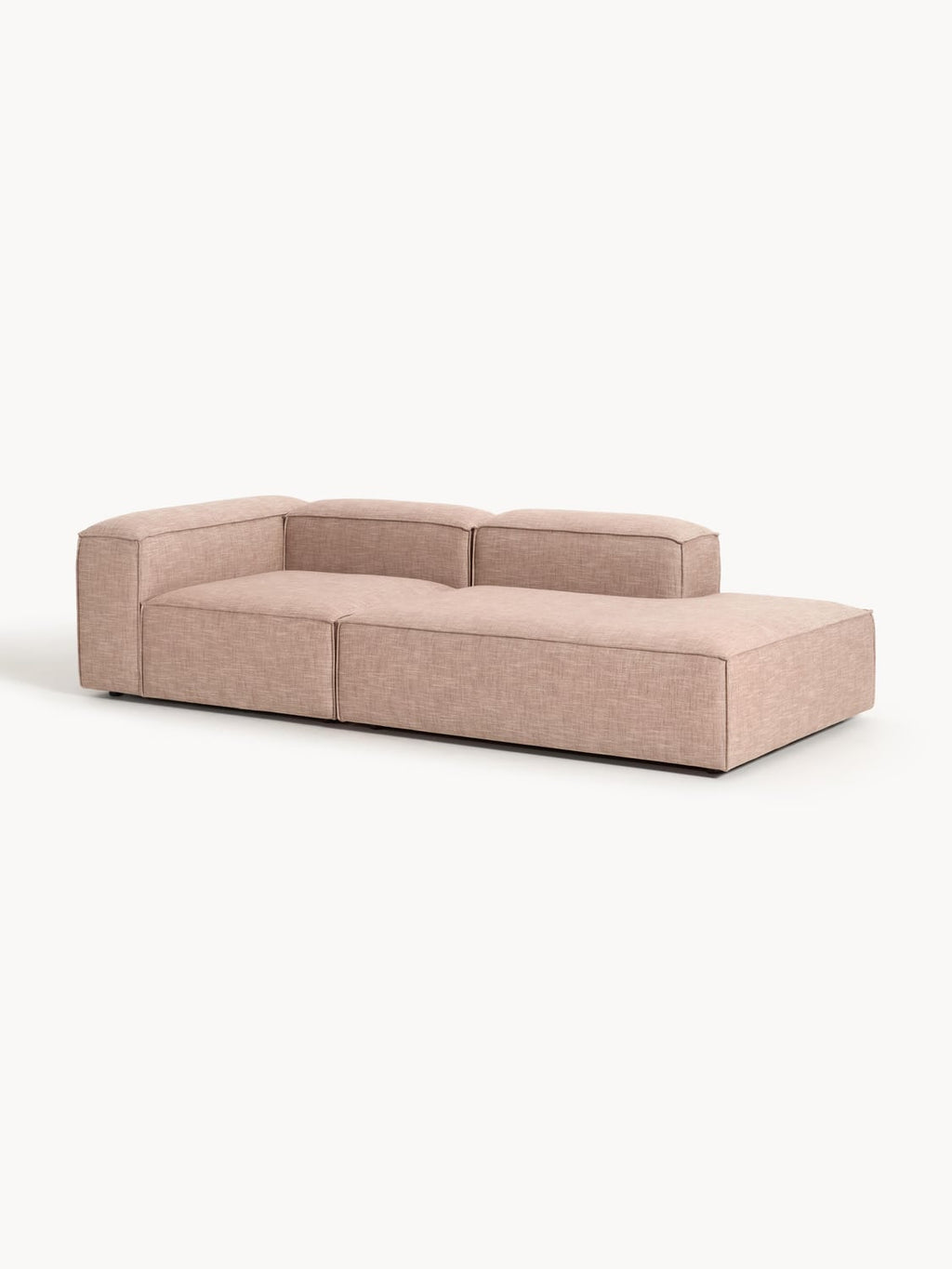 Lennon Modular Ottoman in Linen Blend — Warm Grey