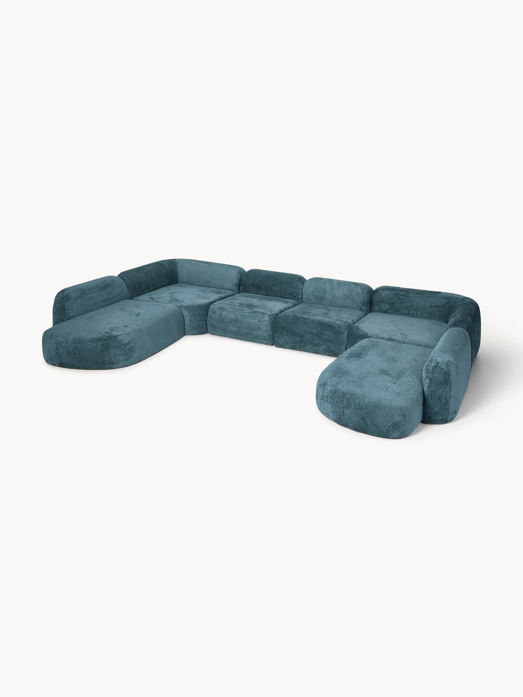 Wolke XL Modular Teddy Bouclé Sofa — Teal