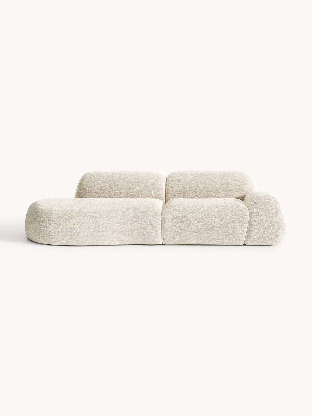 Wolke Modular Bouclé-Chaise (3-seater) — Ivory