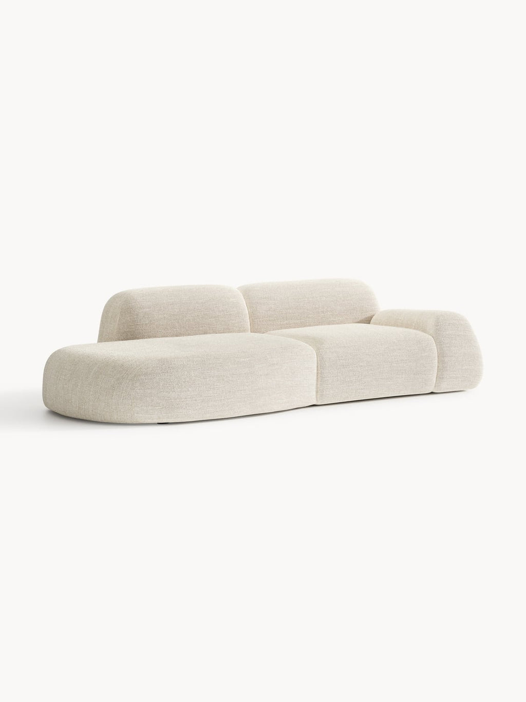 Wolke Modular Bouclé-Chaise (3-seater) — Ivory
