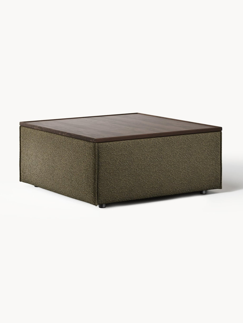 Lennon Sofa Ottoman in Bouclé with Storage — Green
