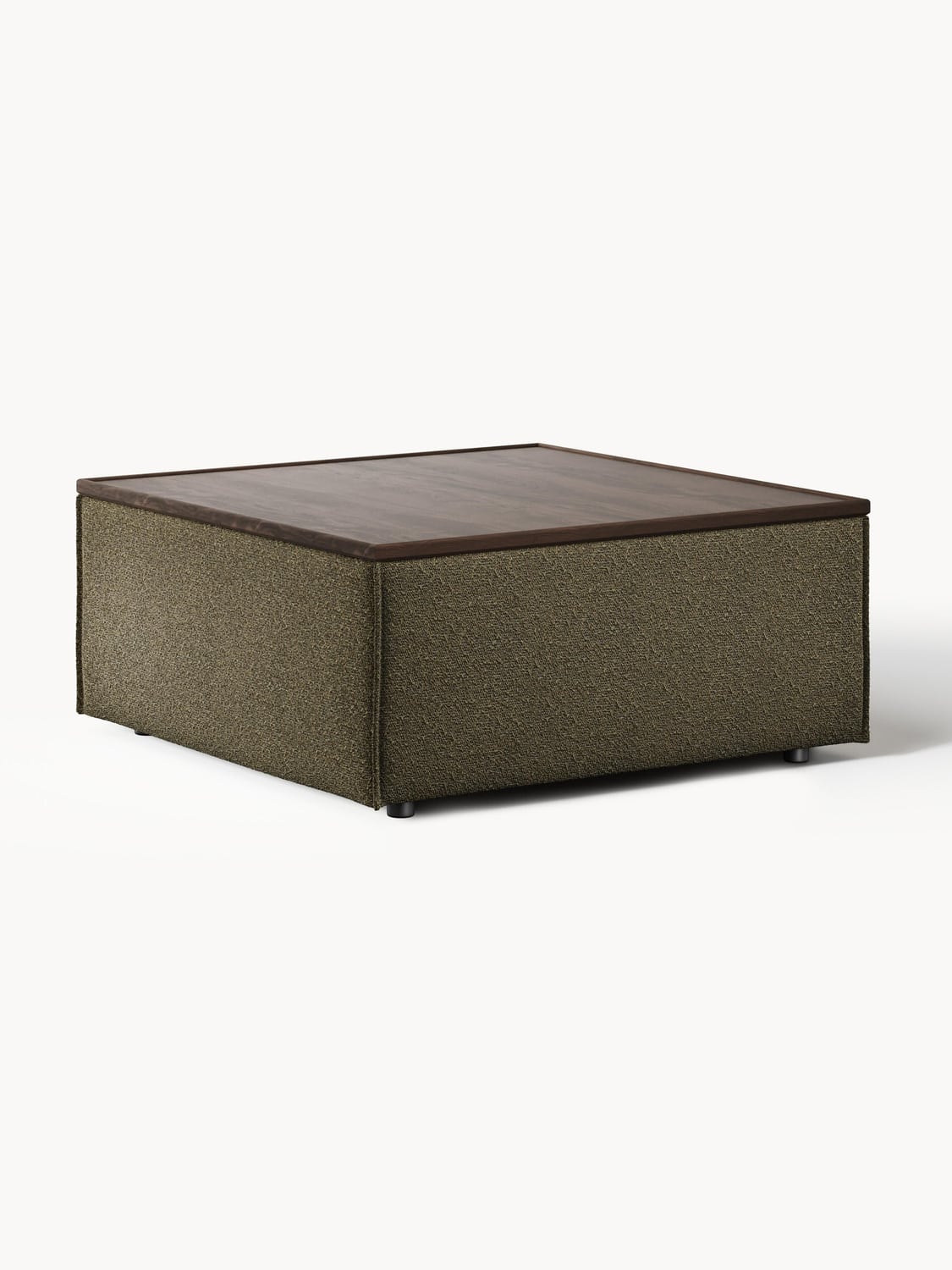 Lennon Sofa Ottoman in Bouclé with Storage — Green