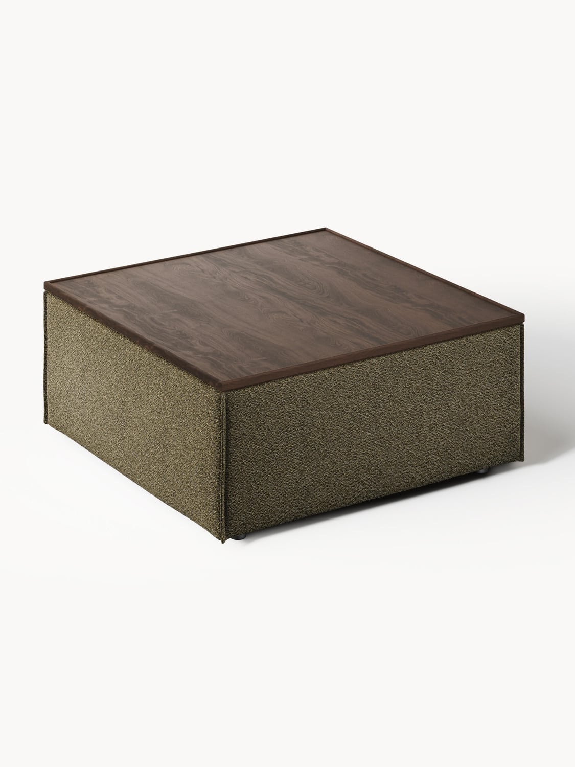 Lennon Sofa Ottoman in Bouclé with Storage — Green
