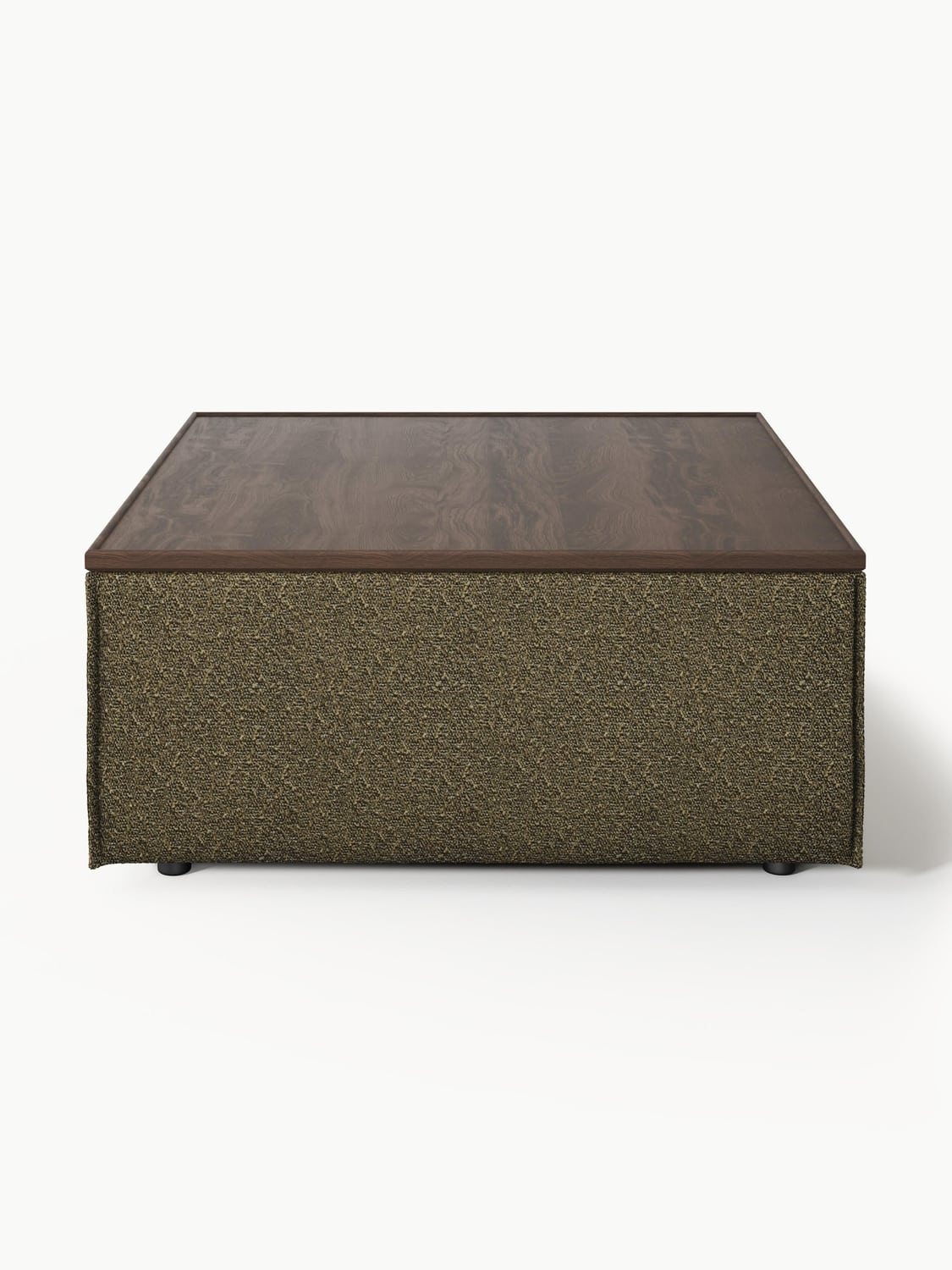 Lennon Sofa Ottoman in Bouclé with Storage — Green