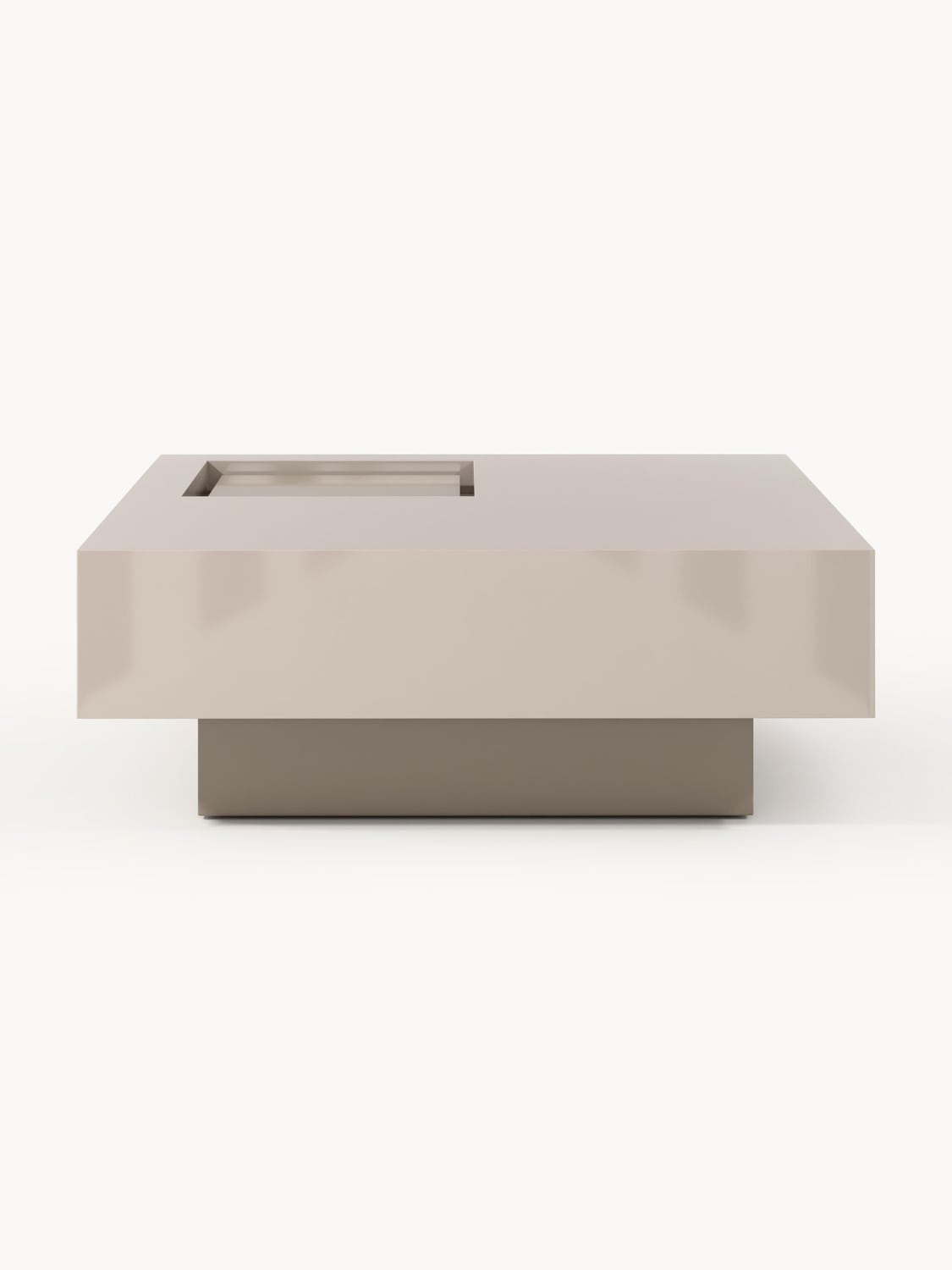 Alessa Coffee Table with Storage, B 90 cm — Oatmeal