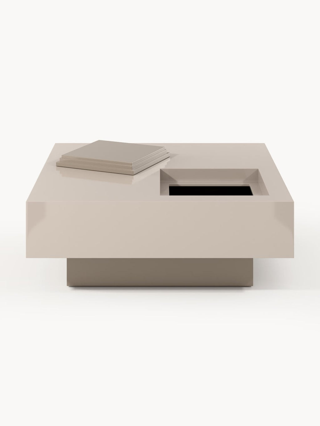 Alessa Coffee Table with Storage, B 90 cm — Oatmeal