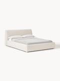 Cloud Bouclé Upholstered Bed with Storage — Off-White
